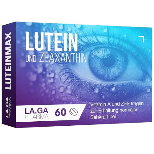 Lutein Zeaxanthin Kapseln mit Beta Carotin, Blaubeere, Vitamine A, E und B12. 60 Augenkapseln mit Lutein und Zeaxanthin. Augenvitamine, 100 % natürlich, um die Sehkraft zu verbessern.