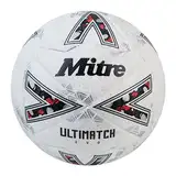 Mitre Ultimatch Fußball, verbesserte Kontrolle, zusätzliche Haltbarkeit, zusätzliche Genauigkeit, Ball, Weiß/Offwhite/Trophäensilber, 5