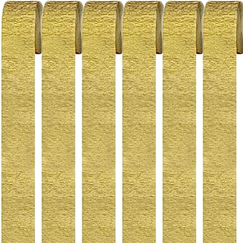 6 Rollen Gold Krepppapier,Regenbogen kreppbänder Hintergrund Luftschlangen Papier Rainbow Crepe Paper Bastelkrepp für Party Dekoration und Handarbeiten Papierkunst