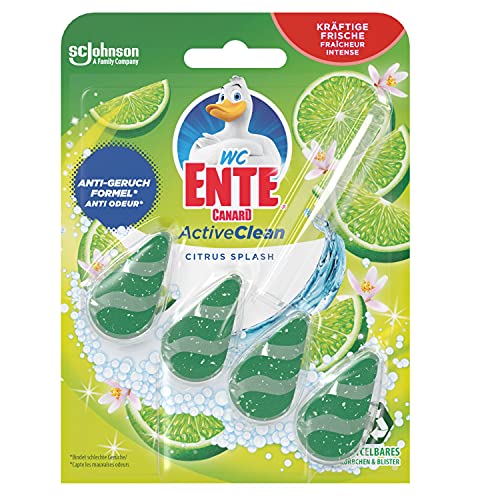 WC-Ente Active Clean WC Duftspüler-Einhänger, WC Reiniger, Citrus Splash-Duft, 38,6 g