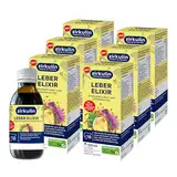 Zirkulin Leber-Elixir (6x 120 ml) – Unterstützung für Lebergesundheit & Reinigung - mit Cholin, Mariendistel, Traubenkern- und Brennnessel-Extrakt - antioxidativ & entwässernd - für tägliche Anwendung