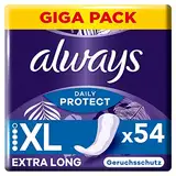 Always Daily Protect Extra Long Slipeinlagen 54 Stück, Geruchsneutralisierend, Komfort Mit Saugfähigem Kern