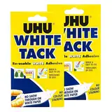 UHU, „White-Tack“-Klebestreifen, wiederverwendbar, Weiß, Doppelpack Originalverpackung weiß