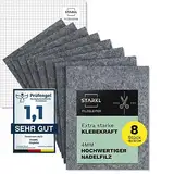 STARKL® [4mm] Filzgleiter selbstklebend zum Zuschneiden I 8 Stück 16 x 20cm I Filzgleiter für Stühle I Filz selbstklebend I Möbelgleiter aus hochwertigem Nadelfilz I Stuhlgleiter Klebefilz (Grau)