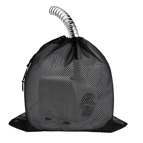 DIELOVEHUA Pumpenfilter-Netzbeutel, 45 x 45 cm Pumpennetzbeutel, Teichpumpe Filterbeutel, Filterbeutel Aquarium,Filtertasche mit Kordelzug, Pumpen-Barriere Tasche, für Wasserteichfilter im Freien