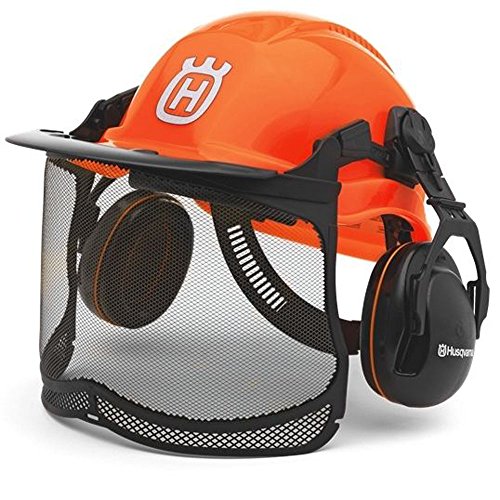 Original Husqvarna Waldarbeiterhelm, funktionell, mit Ultravision-Visier und Gehörschutz