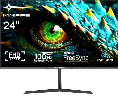 Minifire 24 Zoll Monitor, 100Hz, Full HD（1980x1080p）,5ms(OD), Adaptive-Sync, sRGB110%, Eye-Care，VESA, PC Bildschirm mit HDMI USB-C Ports - MF24X3AL