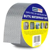 ADHES Butylband Dichtungsbänder Silber Aluminiumfolie Tape Wasserfestes Klebeband Reperaturband für Dach, Wohnwagen, Flachdach, 50mm x 5m