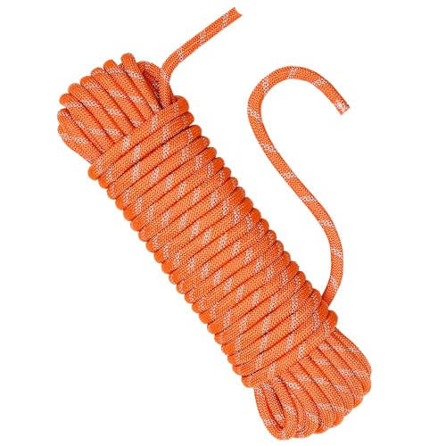 NorthPada 10 mm 30 Meter Seil Kletterseil Schiffsseil Ankerseil Bootsseil Abseilseil Schwimmseil Baumschaukelseil Statisches Orange