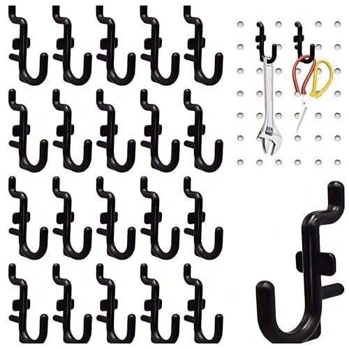 Nivithi 50 J-Form Pegboard Hooks Kit,0,6CM LÖCHER,Peg Board Organizer Accessories und Lochwand Haken,Peg Board Hooks sind ideal für als Peg Board Hooks for Lochwand Zubehör,2.5 cm Lochabstand