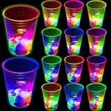 meishuneu 16 Unzen leuchtende Partybecher für Indoor-Outdoor-Party-Event-Spaß, blinkende Farbe, leuchtende Becher für Nachtveranstaltungen, Gastgeschenke, Dekorationen, leuchtende Becher