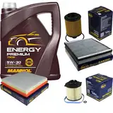 Filter Set Inspektionspaket 5 Liter MANNOL Motoröl Energy Premium 5W-30 API SN/CF SCT Germany Innenraumfilter Luftfilter Ölfilter Kraftstofffilter