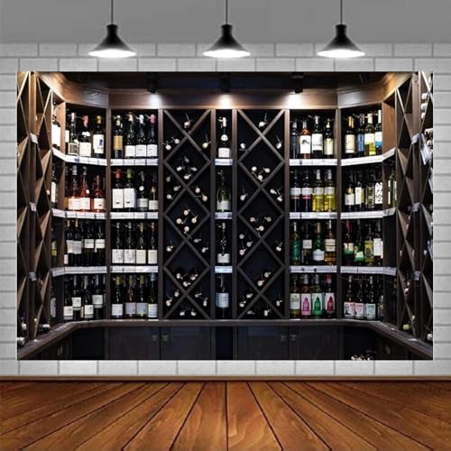 Luxus Weinkeller Fotografie Hintergrund Schnapsladen Pub Bar Alkohol Flaschen Weinregal Hintergrund Thema Party Dekoration 250x180CM