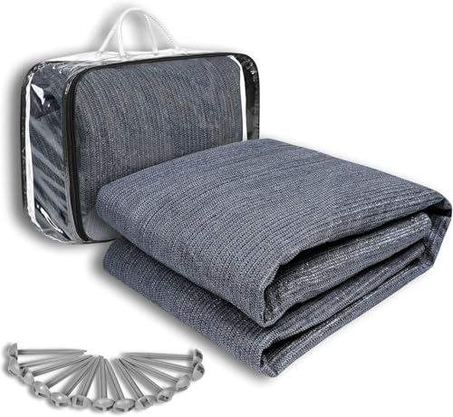 Froadp 2 x 2 m Camping Outdoor Teppich Vorzeltteppich Wetterfest aus HDPE mit Aluminiumringen und Erdspießen Gewebeplane Campingmatte Zeltteppich im Freien mit Tragetasche für Versammlungen Ausflüge