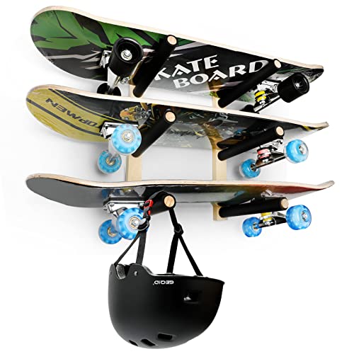 BEARUT Skateboard und Longboard Aufbewahrungsregal, Trifecta Wandhalterung, Haus und Garage Organizer