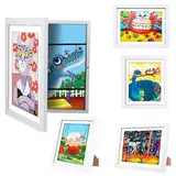 sixzerone Bilderrahmen Kinderzeichnungen, 2 Stück A4 Befüllba Kunstfotorahmen Kinder,25,4 x 32,8 cm Frontöffnung Kunstwerke, Ideal für, Kunstprojekte, Schule, Zuhause (Weiss)