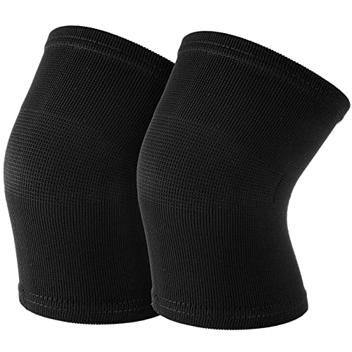 WLLHYF 1 Paar Kinder Kniebandage Kinder Kniebandage Atmungsaktive Elastische Weiche Knieschützer für Kinder Kind Mädchen Jungen Teenager Basketball Volleyball Sport (Schwarz,M)