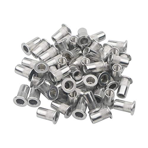 Pxyelec 100pcs M5 Flachkopf Aluminium Nietmutter Blindeinsatzmutter (5mm)