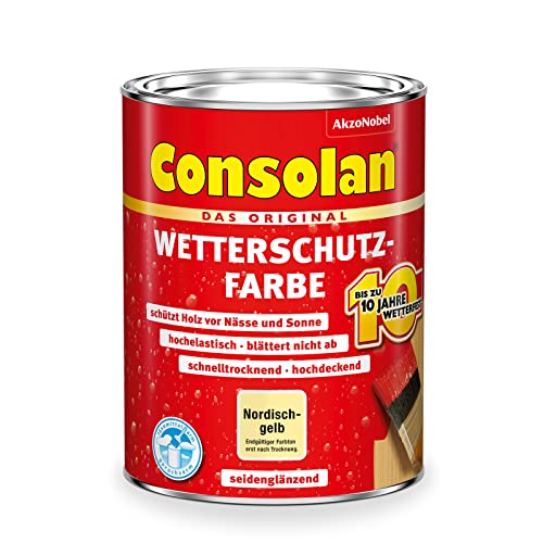 Consolan Wetterschutzfarbe 2,5 Liter, Nordisch Gelb