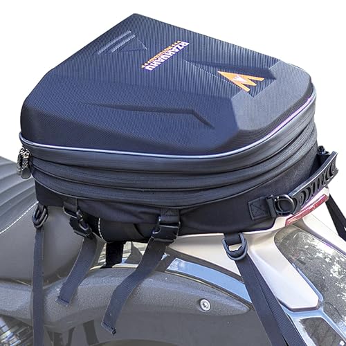 G-raphy Motorrad Hecktasche Motorrad Satteltasche Motorradhecktasche Wasserdichter Erweiterbares Reisegepäck Hartschalen Dual-Use-Motorradrucksack für den hinteren Sitz Helmkoffer Schwarz