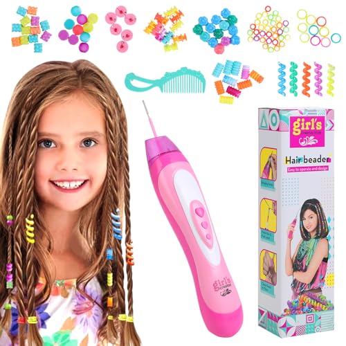 Geschenk für Mädchen - Haarschmuck Set mit Haarflechtmaschine, Haarflechtmaschine Mädchen, DIY Haardekoration, Flechtmaschine für Kinder, kreative Haarstyles