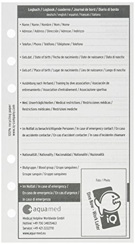 iQ-Company Taucher Logbucheinlagen (M) – Logbuch Einlagen gemischt – Perfektes Tauch Logbuch Zubehör Taucher – praktische Einlagen