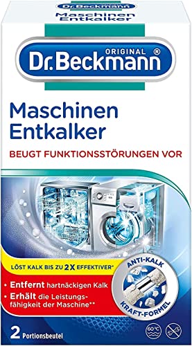 Dr. Beckmann Maschinen-Entkalker | Gegen hartnäckigen Kalk in Wasch- & Spülmaschinen | hilft Funktionsstörungen vorzubeugen | 2x 50 g