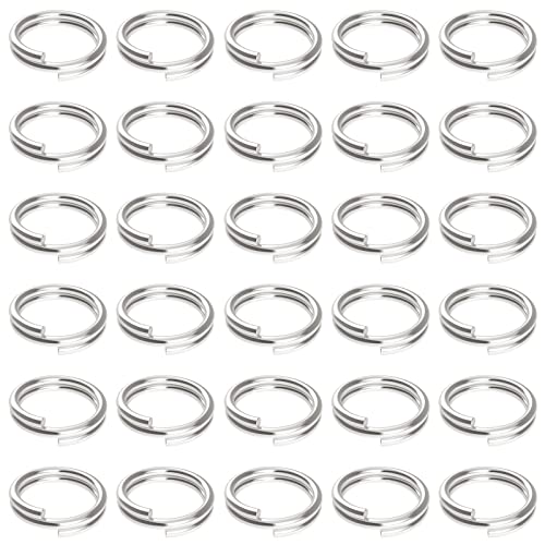 Uniclife 100 Stück 10 mm Schlüsselringe Schlüsselanhänger mit Doppelschlaufen, kleine Metallringe, Verbindungsstücke für Schmuck, Halsketten, Armbänder, Ohrringe, Basteln, Ornamente und DIY-Kunst