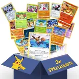 Heartforcards® 20 Original Verschiedene Pokemon Karten | Deutsch |1 Seltene | 2 Holo |1 zufällige Pikachu/GIumanda/EvoIi | Sammelkarten aktuelle Sets Versandschutz (20 Karten)