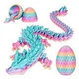 Überraschungs-Drachenei mit Drache im Inneren Geschenke für Kinder und Erwachsene 3D-gedrucktes Fidget-Spielzeug perfekt für Weihnachten Ostern Geburtstage Deko Stressabbau(Regenbogen, Mittel)