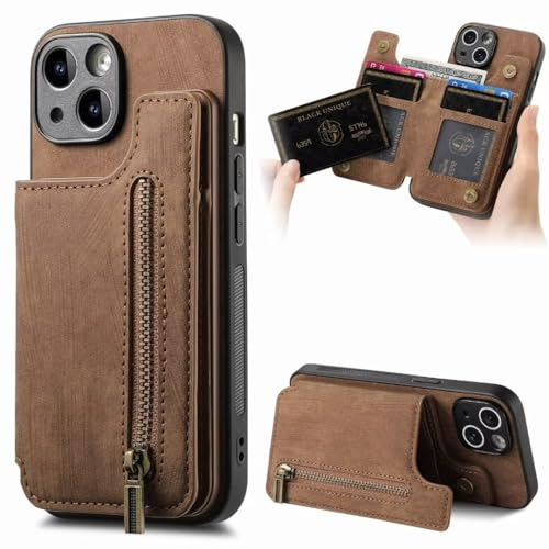 Handyhülle für iPhone X/Xs Hülle Premium Klappbar Leder mit Kartenfach Ständer Magnetische Flip Case Kartenhalter Stoßfest Schutzhülle Cover für iPhone X/Xs,braun