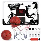 Herefun Mini Basketballkorb für Kinder, Basketballkorb Indoor Mini Basketball Set, Basketballbrett Wandmontage, Sport Spielzeug Büro Basketball Board Indoor für Kinder mit Ball Netz und Luftpumpe