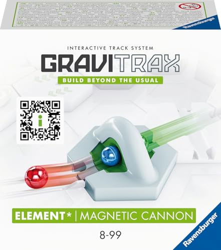 Ravensburger GraviTrax Element Magnetic Cannon 22413 - Erweiterung für Deine Kugelbahn - Murmelbahn und Konstruktionsspielzeug ab 8 Jahre, Grey, tolles