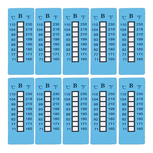 Temperaturmessstreifen, 71°C...+110°C nicht reversibel (einmalige Verwendung), 10 Stück/Packung