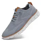 KEEZMZ Herren Mesh Oxford Schuhe Casual Sneakers Leichte Atmungsaktive Elegante Kleid Schuhe Bequemes Gehen Low Derby Schuhe