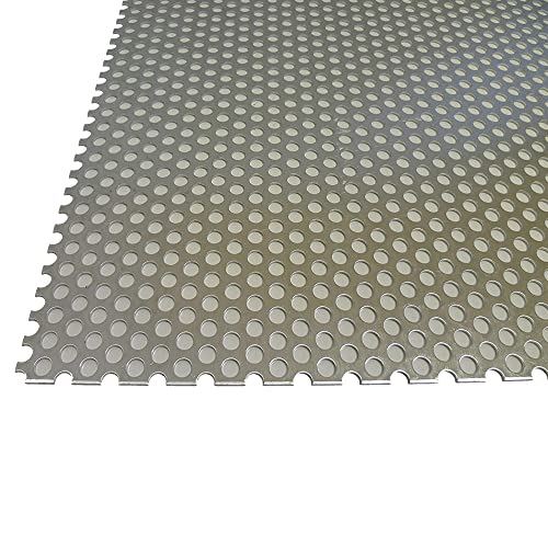 B&T Metall Aluminium Lochblech 1,5 mm stark Rundlochung Ø 6 mm versetzt RV 6-9 Größe 500 x 500 mm (50 x 50 cm)