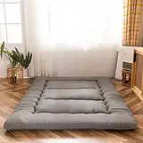 MAXYOYO Klappmatratze Futon Matratze Bodenmatratze Gepolsterte Japanische Tatami Gesteppte Bett, Dicke Faltmatratze Schlafmatte Rollmatratze Bodenliege Gästematratze (Anthrazit, 150x200 cm)