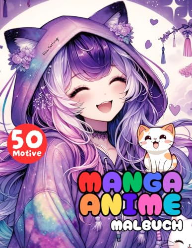 Manga Anime Shojo Malbuch für Mädchen ab 10 Jahren: Das perfekte Geschenk für kreative Teenager, Mädchen und Jungs: 50 schöne Motive inklusive ... magische Szenen zum Ausmalen und Entspannen