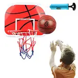 DBREAKS Basketballkorb fürs Zimmer, Enthält 1 Mini Basketball Korb, 1 Ball, 1 Bälle Pump, Backboard zum an die Tür hängen für Kinder Junge Mädchen ab 6 7 8 Jahre Alt