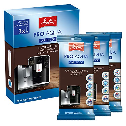 Melitta Filterpatronen Pro Aqua (3 Patronen) – Kalkfilter für Kaffeevollautomaten, verhindern Kalkablagerungen & reduzieren Schadstoffe für den besten Kaffeegeschmack