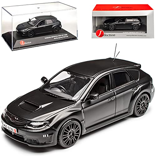 J-Collection Subaru Impreza GR WRX STI Matt Schwarz Nürburgring Testfahrzeug 5 Türer 2007-2011 1/43 Modell Auto