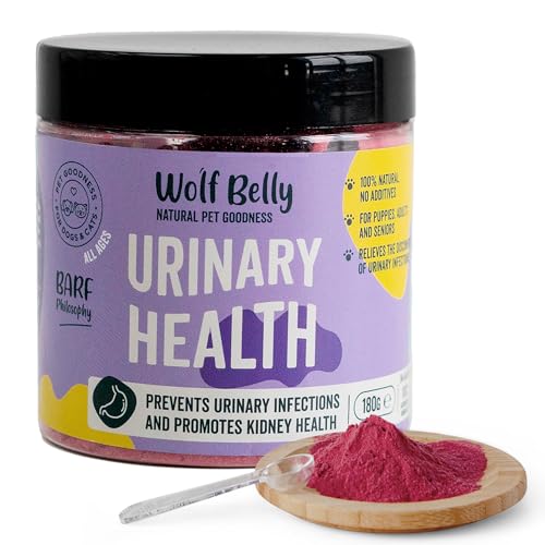 Wolf Belly - Blasenentzündung Beim Hunde und Katzen 100% Natürlich (180 gr) Cranberry Pulver Hund, Struvitsteine Katze Auflösen, Nahrungsergänzungsmittel Hund Inkontinenz - Urinary Health