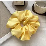 Bemvp Glatte Satin Scrunchie Haare Krawatten Dauerhaftes Elastisches Haar Bobbeln Haarbänder Nach Rechtslos Haarschmuck Seile Für Pferdeschwanzhalter (gelb)