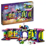 LEGO 41708 Friends Rollschuhdisco Spielzeug mit Arcade und Bowlingbahn, inkl. 3 Mini-Puppen, darunter Andrea, Evelyn und Jackson, als Geschenk für Kinder ab 7 Jahren