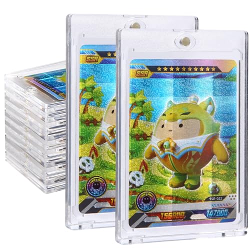 10 Stück Magnetic Card Holder 35PT Magnetkarten Kartenhalter mit UV-Schutz-transparent für Pokemon, Magic, Yugioh, Sportkarten Sammlung