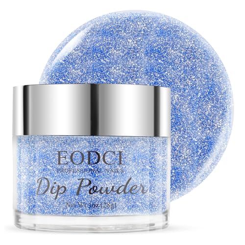 Blau Dipping Powder, 1 Oz Dipping Nagelpulver, EODCI Mode Dip Pulver Nagel Dipping Puder French Nagelkunst Starter Maniküre für Salon DIY & Hause Nagelpuder Spiegelpulver