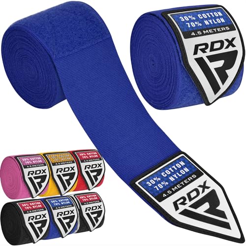 RDX 4.5m Profi Boxbandagen Boxen MMA Muay Thai, Elastisch Handbandagen Mit Daumenschlaufe, Lang Innenhandschuhe Baumwolle, Kickboxen Thaiboxen Boxsack Punchingbälle Training, Hand Wraps Manner Damen