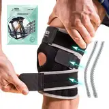 Tech Therapeutics Verstellbare Kniebandage Damen und Männer - Knieorthese Meniskus und Patella, Knee Brace für Knee Support mit Seitenstabilisatoren, Kniestütze zur Gelenkschmerzlinderung und Arthrose