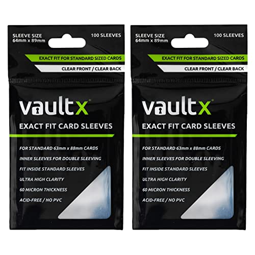 Vault X Exact Fit Sammelkartenhüllen, exakte Passform, hohe Transparenz, Innenhüllen für TCG, 200 Stücke