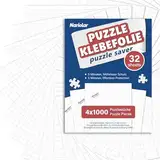 Nariolar Puzzle Klebefolie, 32 Super Puzzlekleber zum Erhalt von 4 x 1000 Teile Puzzle, Puzzle Folie zum Schutz von Puzzles in nur Wenigen Minuten